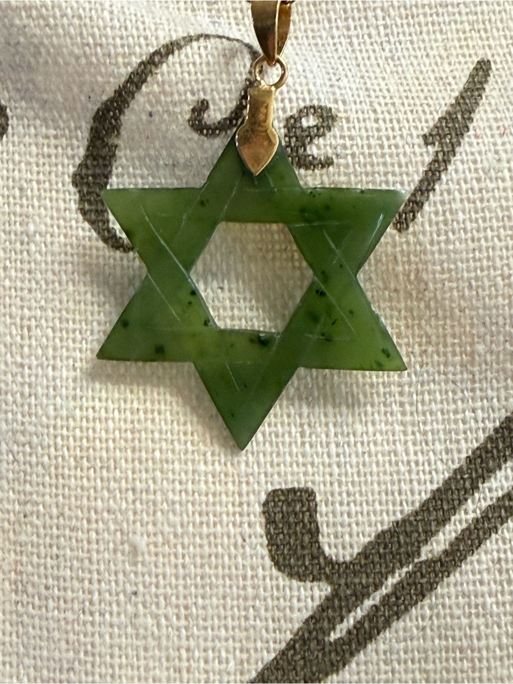 Green Jade Star of David Pendant Necklace